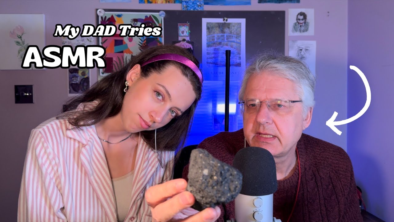 My DAD Tries ASMR For the SECOND Time! (highly requested)