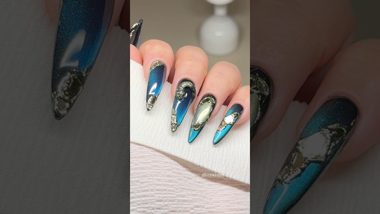 Midnight Aurora Nails