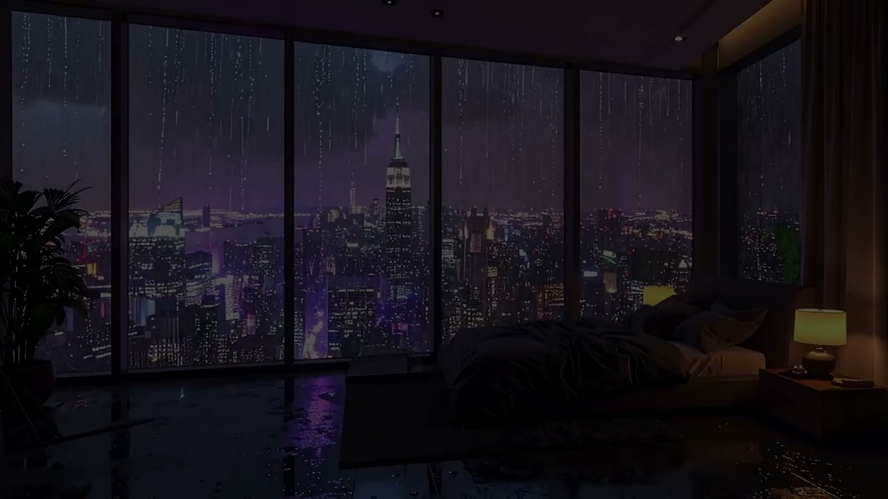Rain Sounds 🎧 ASMR Rain in a Dark NYC Bedroom | Fast Sleep & Relax