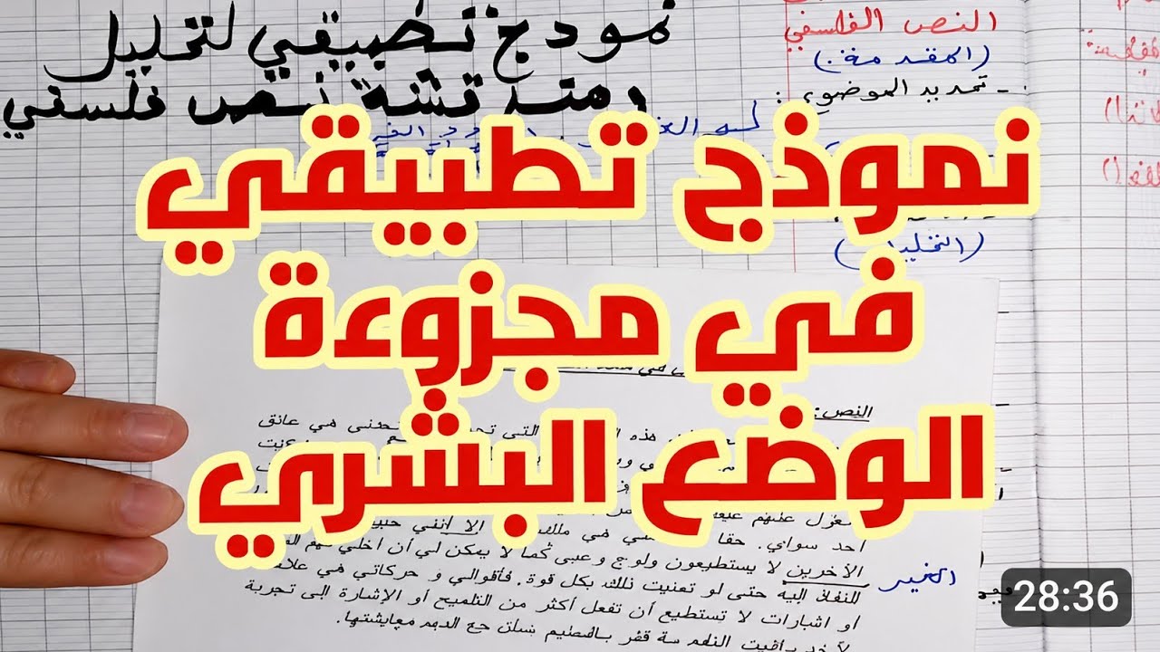 تحليل ومناقشة نص فلسفي خاص بمجزوءة الوضع البشري من إعداد الأستاذ عبد السلام البجيري