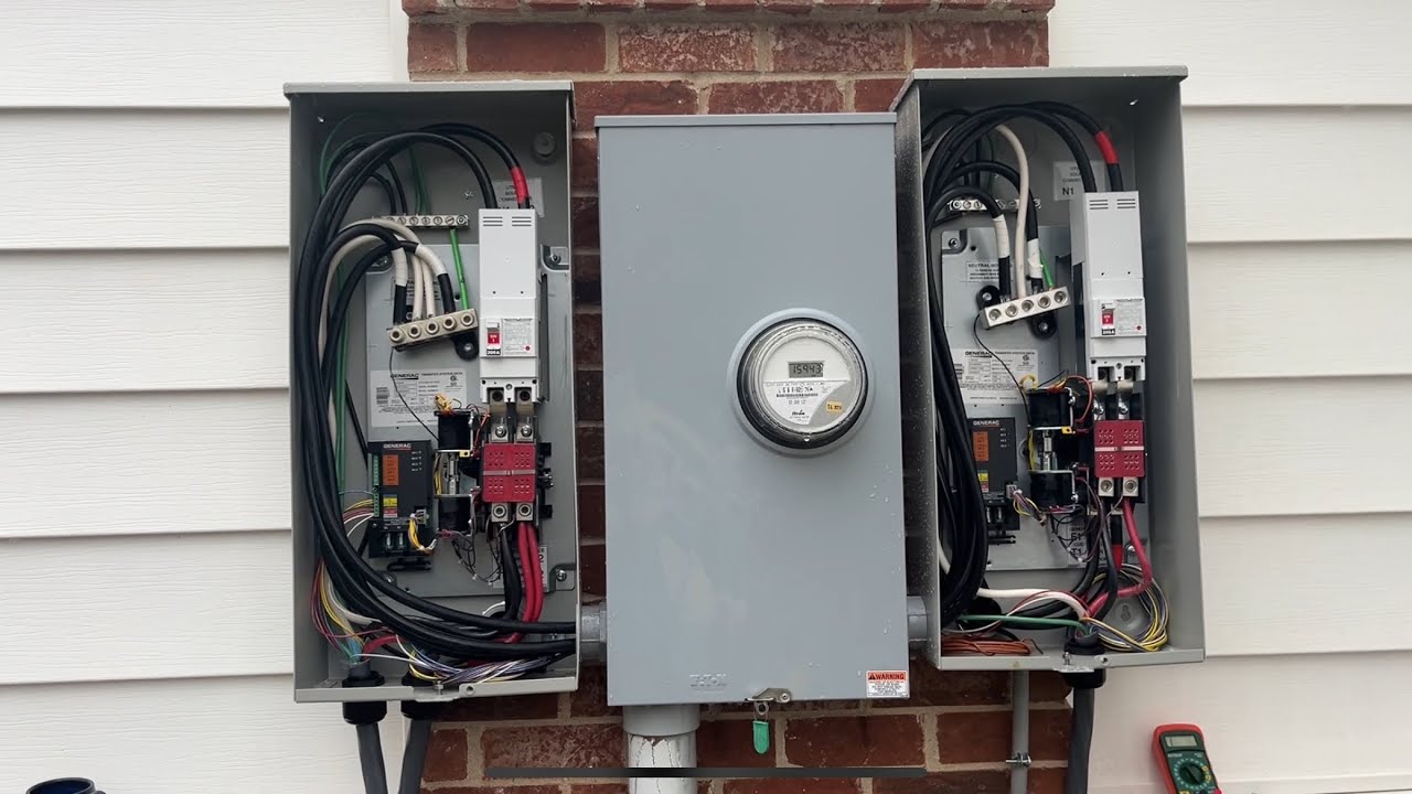 Последовательное подключение двух автоматических переключателей Generac для питания двух панелей ...
