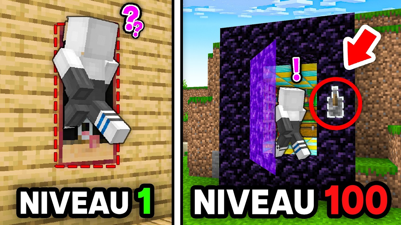 J'ai Test&eacute; des Bases SECR&Egrave;TES du NIVEAU 1 &agrave; 100 sur Minecraft !
