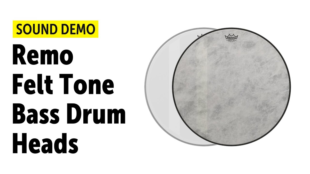 Remo Felt Tone Bassdrum Heads -  Sound Comparison