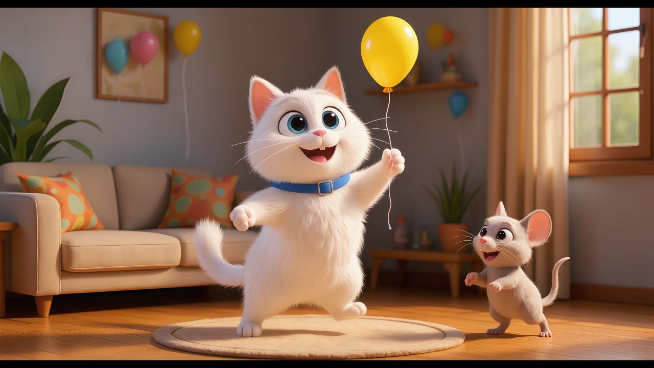 Children's Cartoon - Cat, Rabbit And Mouse Play Fun - Fun Children's Song