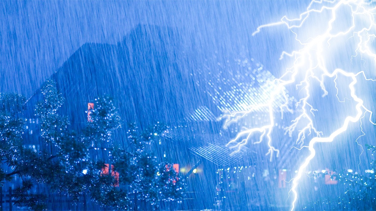 Heavy Thunderstorm Sounds ⚡ Torrential Rainstorm & Intense Thunder on a Stormy Night