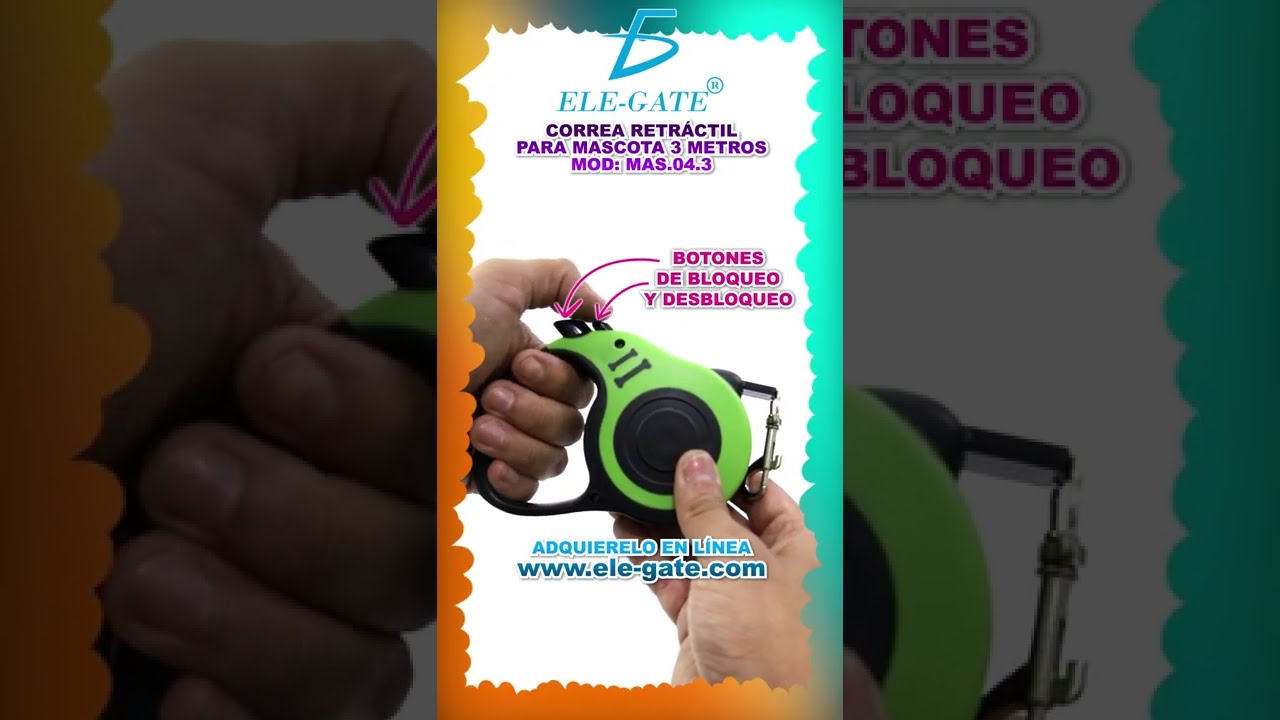 Correa Retr&aacute;ctil Para Perros Y Mascotas Mediana 3metros.