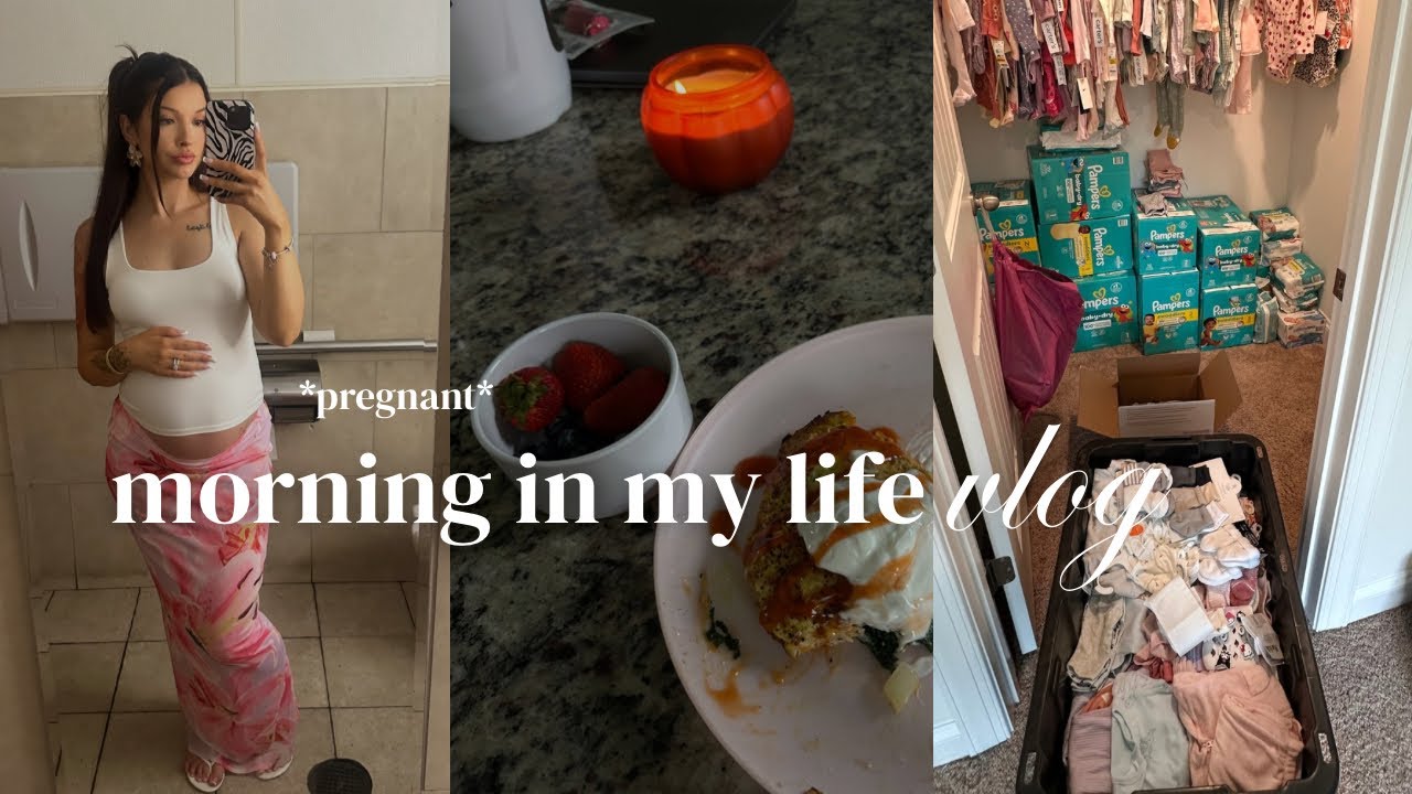 *realistic* morning in my life vlog | 25 year old mom, pregnant, morning routine, breakfast, & more!