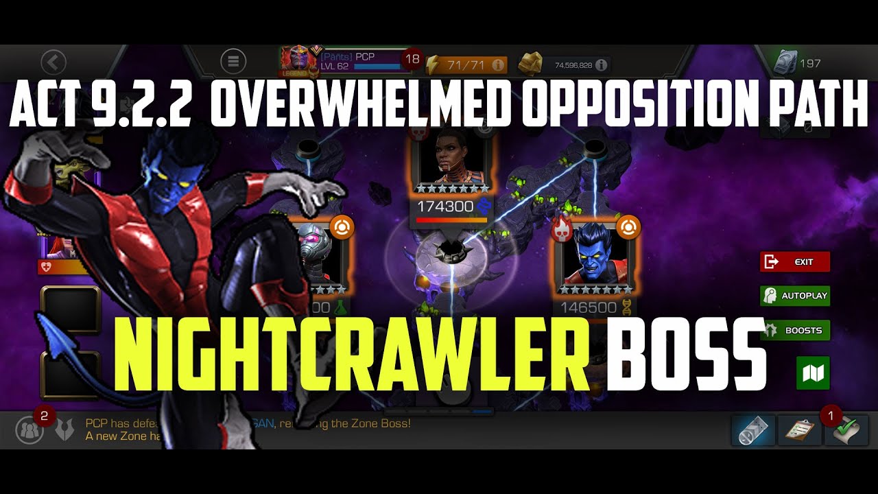ACT 9.2.2 - Overwhelmed Opposition Path - Full Run + Nightcrawler Boss - MCoC