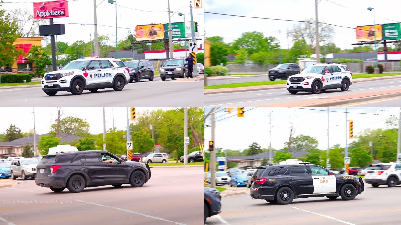 Emergency Run: Police Escort Ambulance To The Hospital - O.P.P & Windsor Police