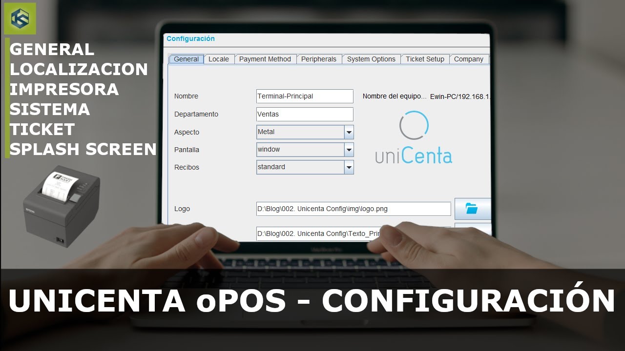 Unicenta oPOS: Configuración