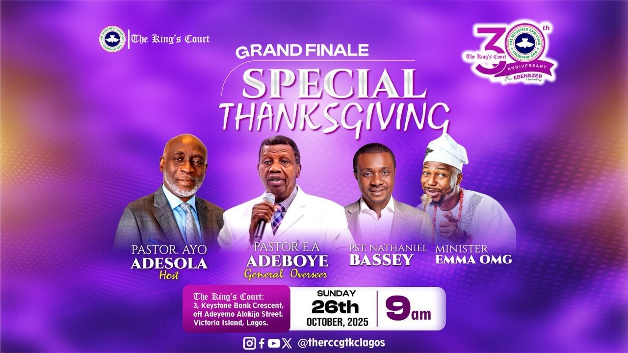 GRAND FINALE-SPECIAL THANKSGIVING WTH PASTOR E.A ADEBOYE || SUNDAY SERVICE || 26TH OCTOBER 2025