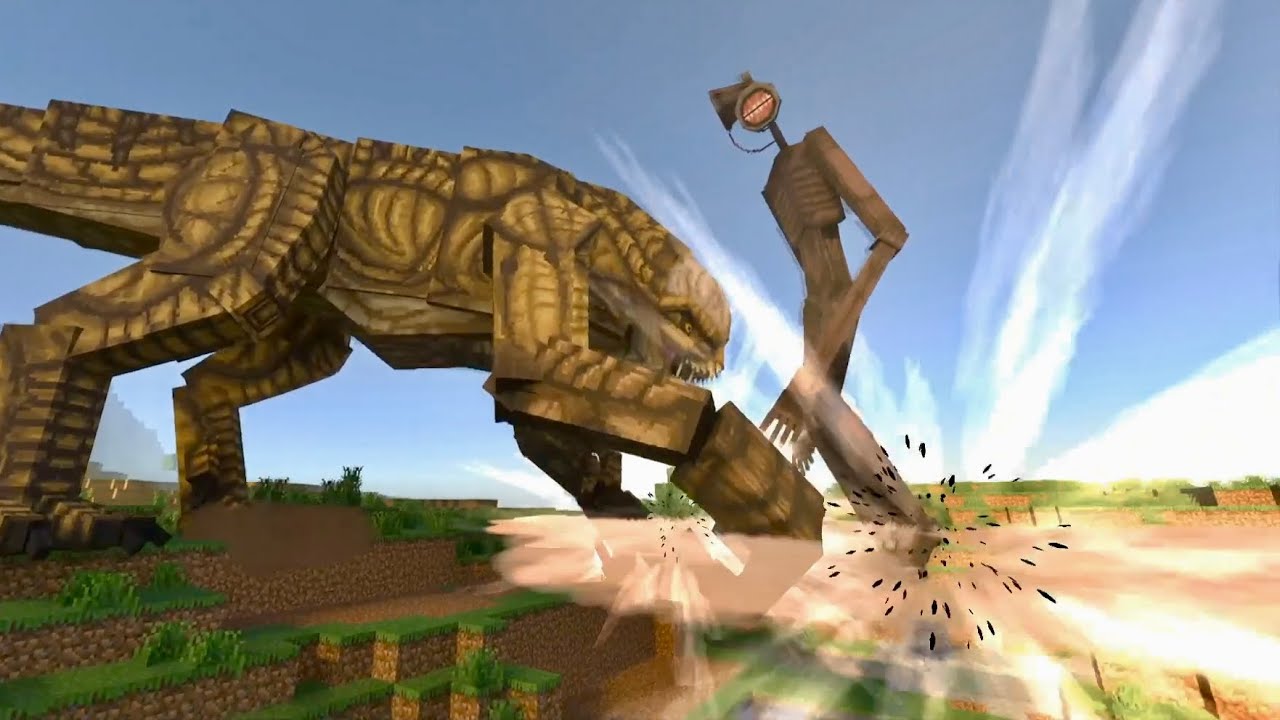 Siren Head vs Distortus Rex Addon in Minecraft Bedrock