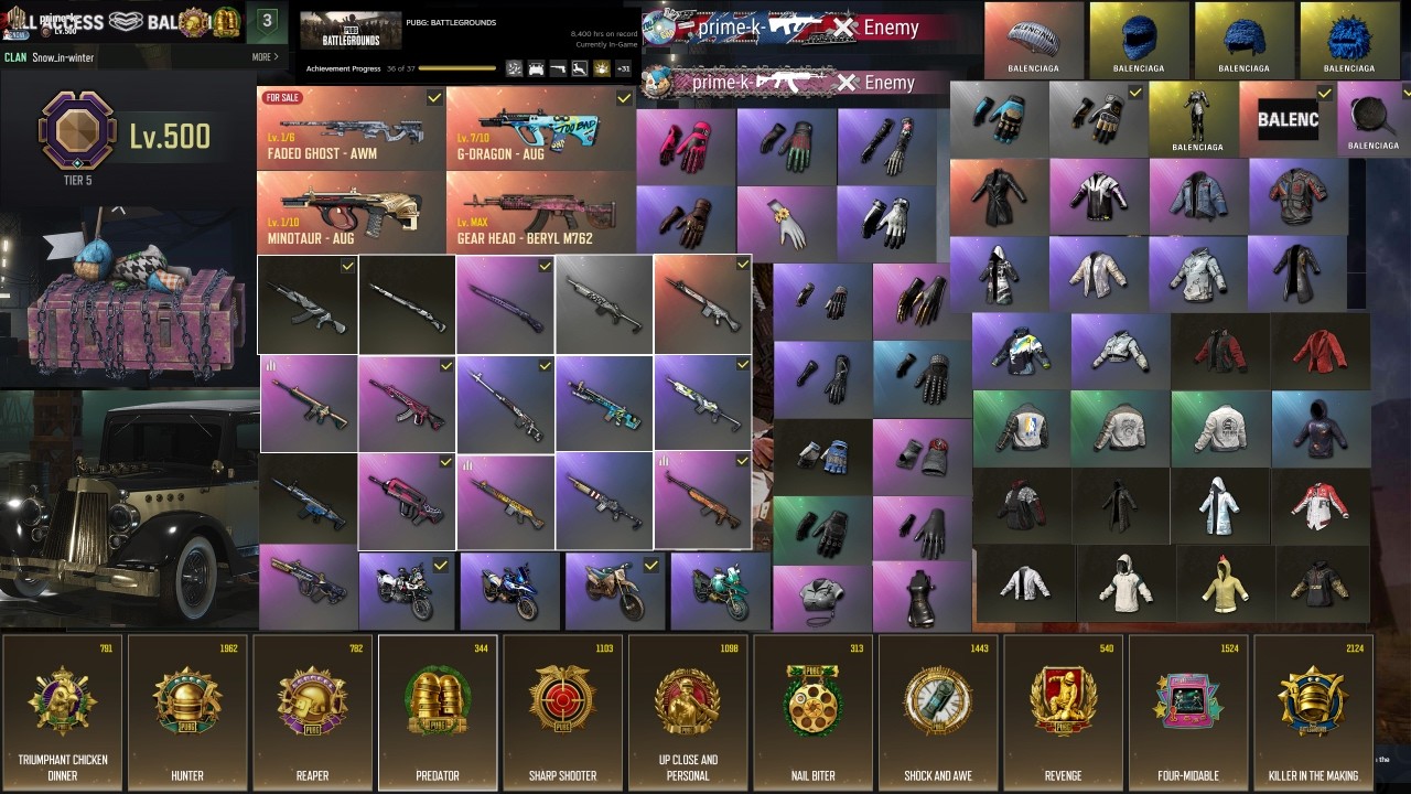 PUBG PC Accounts with Rare Skins | PROFILE - DEVILSHOP#293 | Instant Delivery | DEVILSOFTWARES.COM