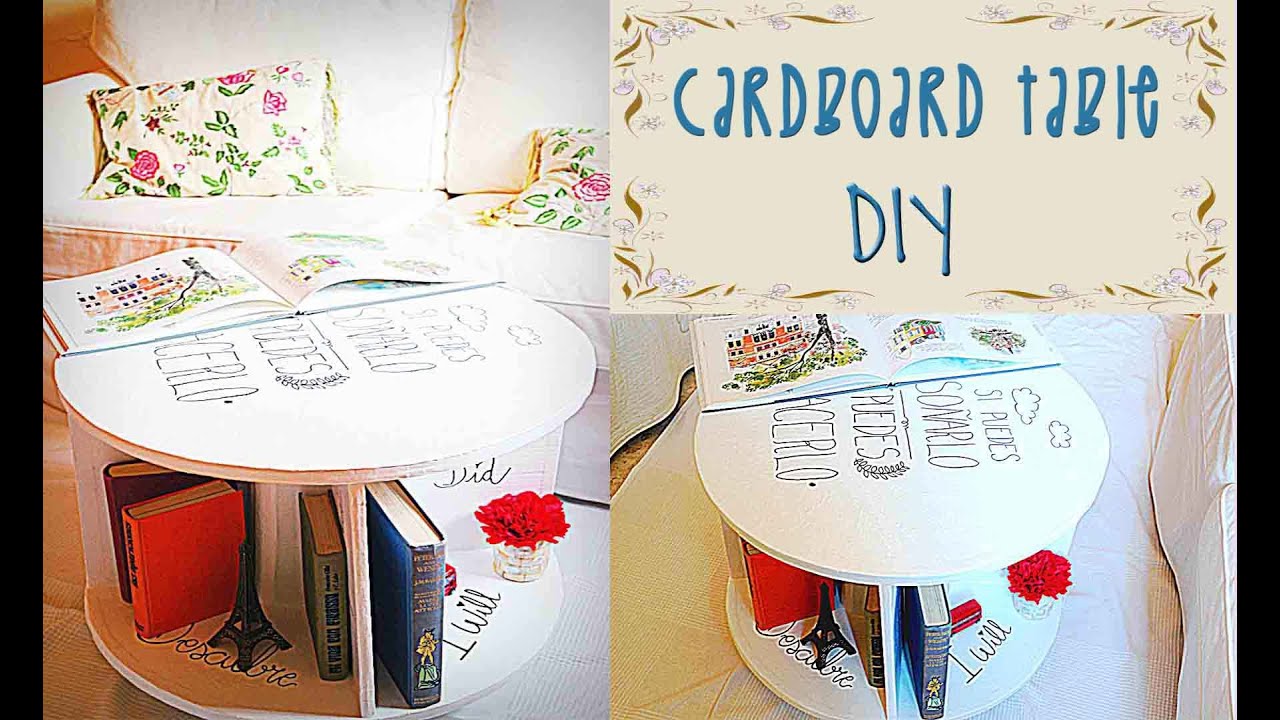 CARDBOARD TABLE TUTORIAL- RECYCLED CRAFTS- DIY - Mery