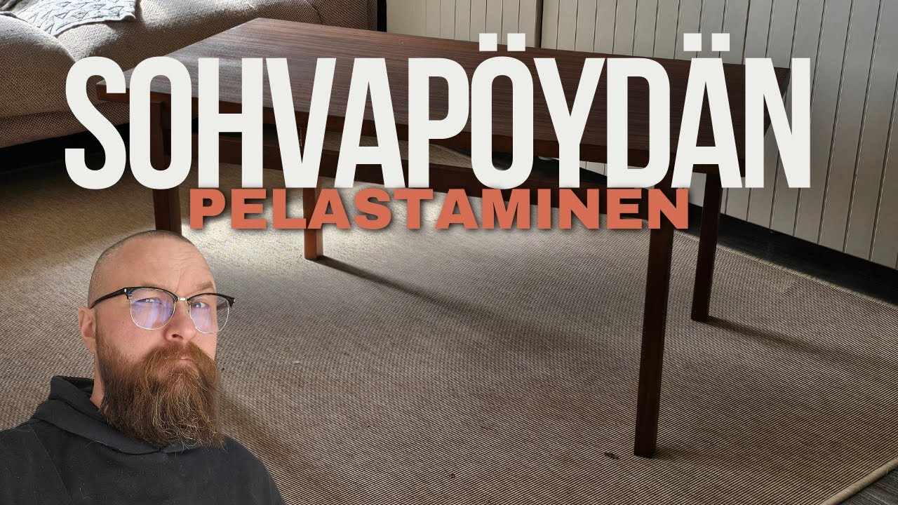 Kunnostetaan sohvapöytä ja katsotaan vähän viiluvaurioita.