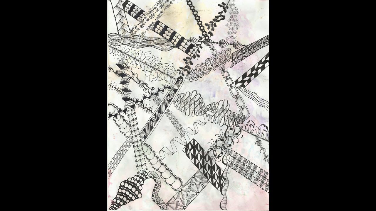 Lined Zentangles and Shading