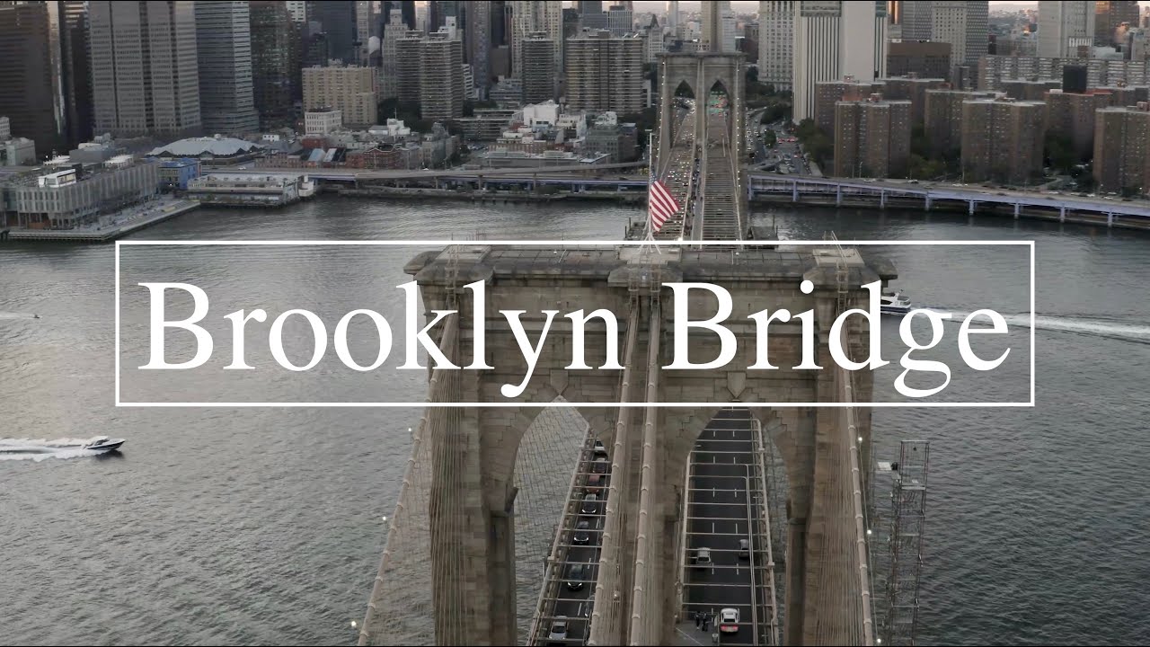Brooklyn Bridge, New York City, Drone.