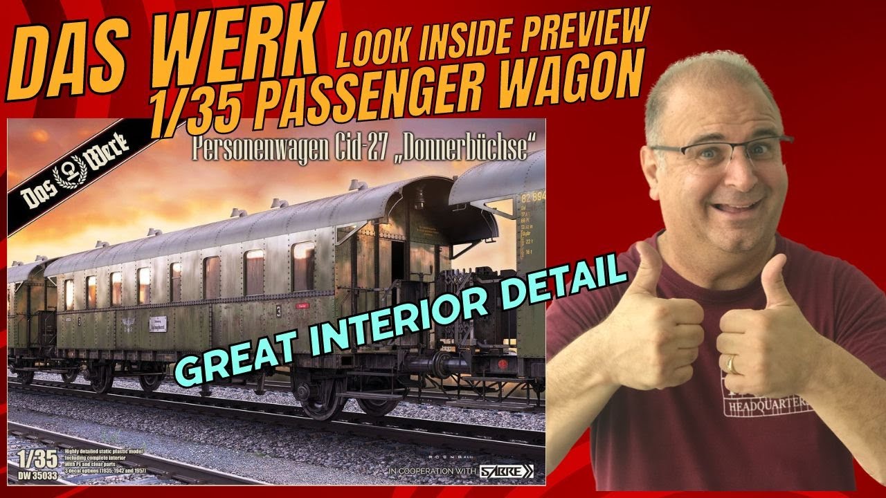 Das Werk 1/35 Passengerwagon Train Railcar Full interior Detailed Plastic Model Kit.