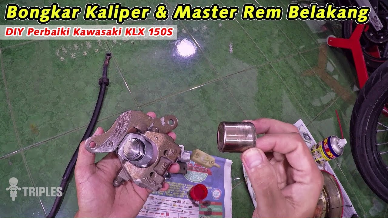 DIY Bongkar Kaliper & Master Rem Belakang KLX 150S Supermoto