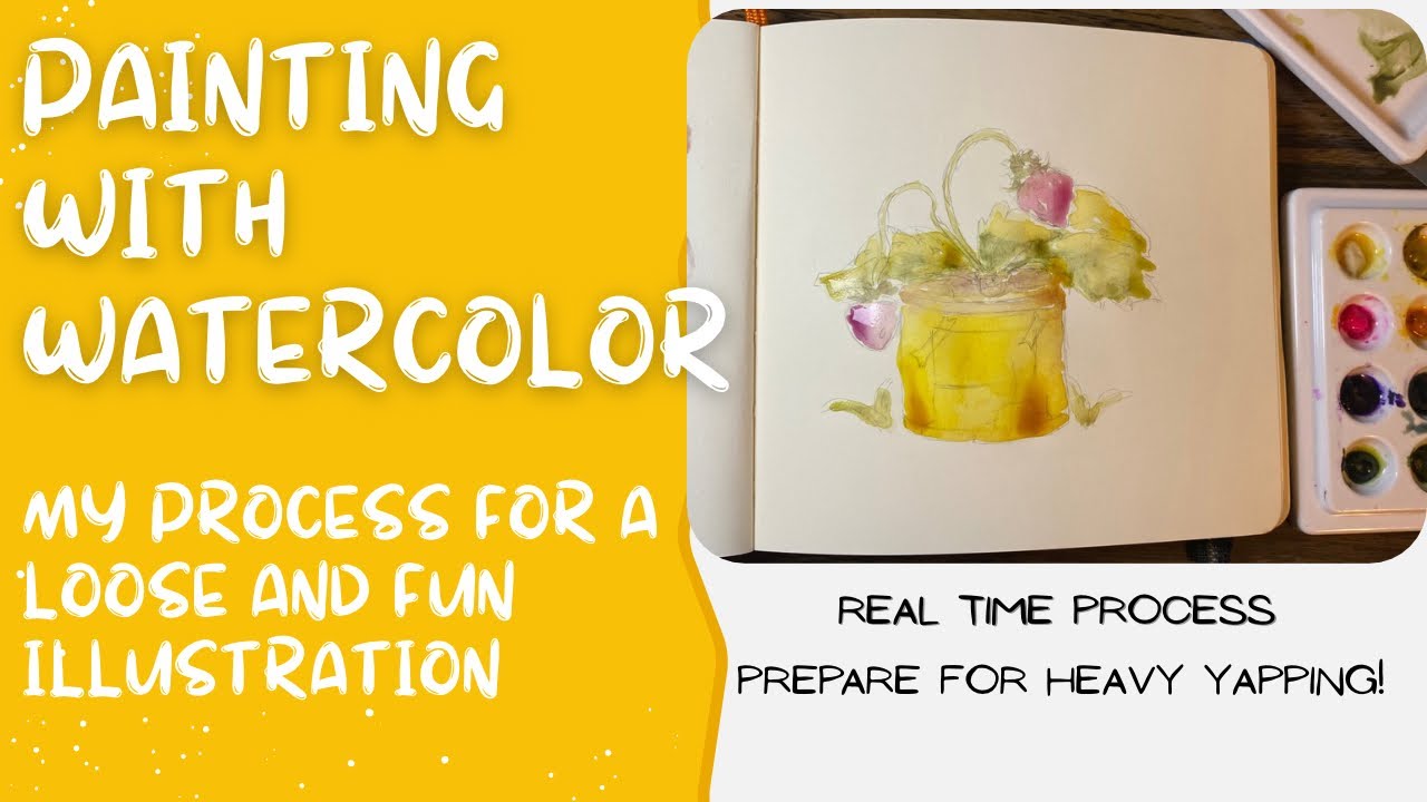 Paint With Me| Watercolor Strawberry Jar 