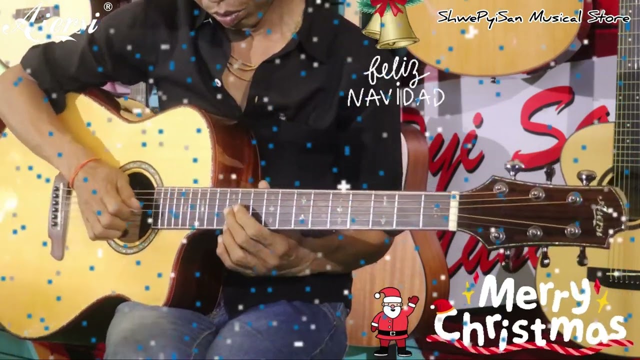 Feliz Navidad - Melody Cover Song, FingerStyle By Guitarist HtunHtun
