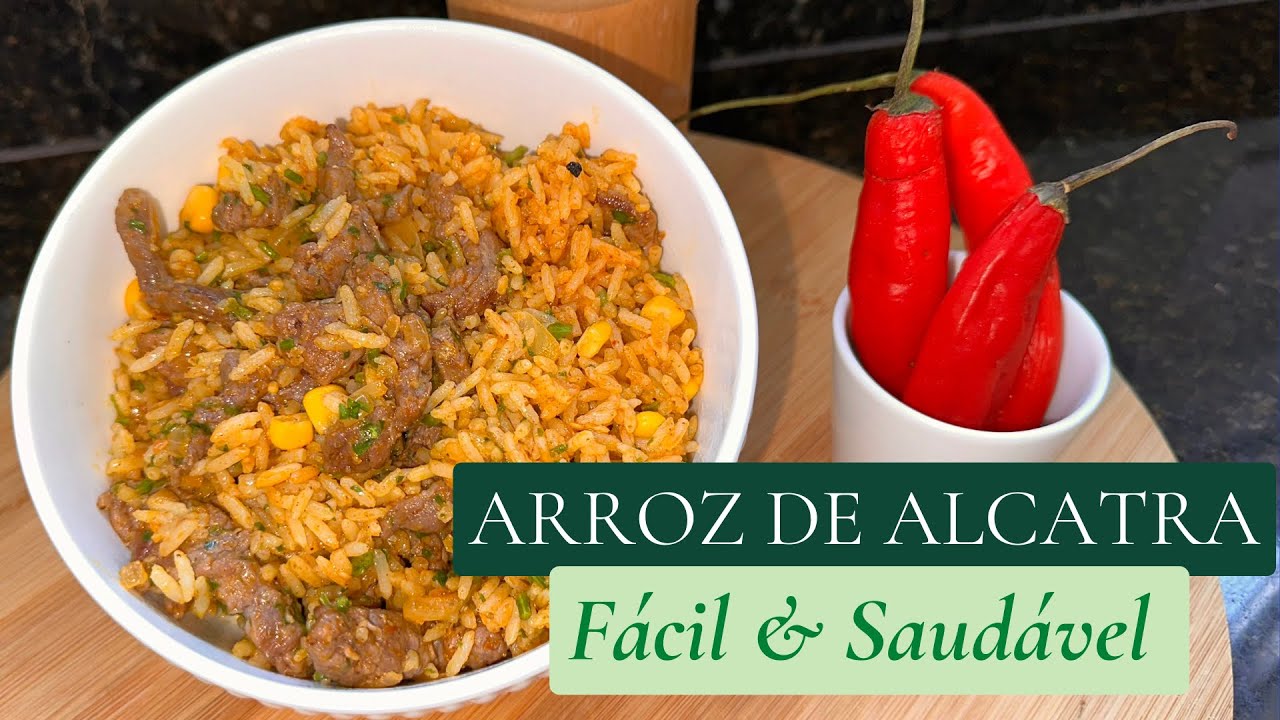 Arroz Com Alcatra - Uma refeição completamente saborosa! #receitasdabelle #arrozcolorido