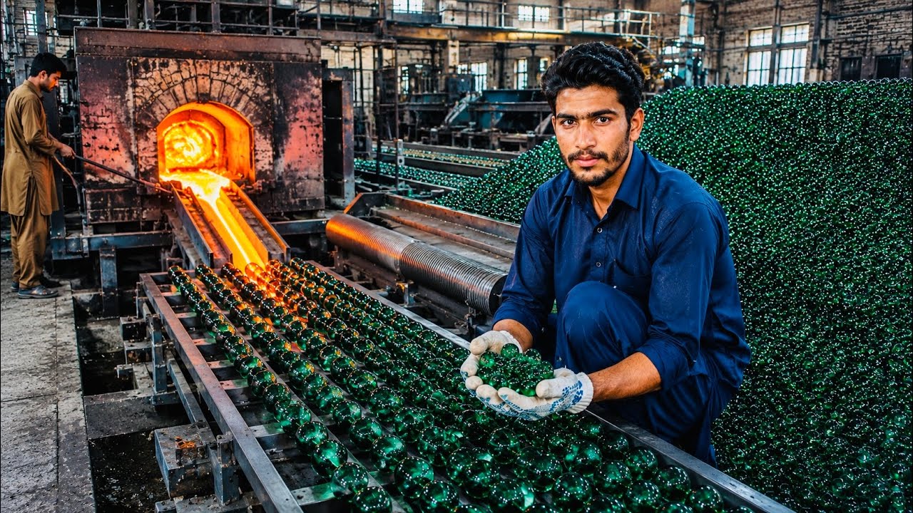 Glass Marbles Manufacturing Process Crystal Balls Factory Glass Recycling Full Process 