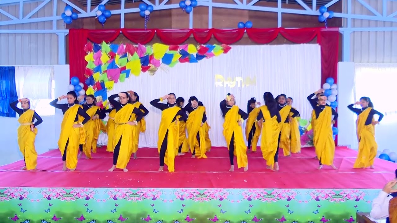 ST FLOWERS ENGLISH SCHOOLANNUAL EVENT RHYTHM 2025 SAAREE KI FALL SA BY 4 TH GIRLS