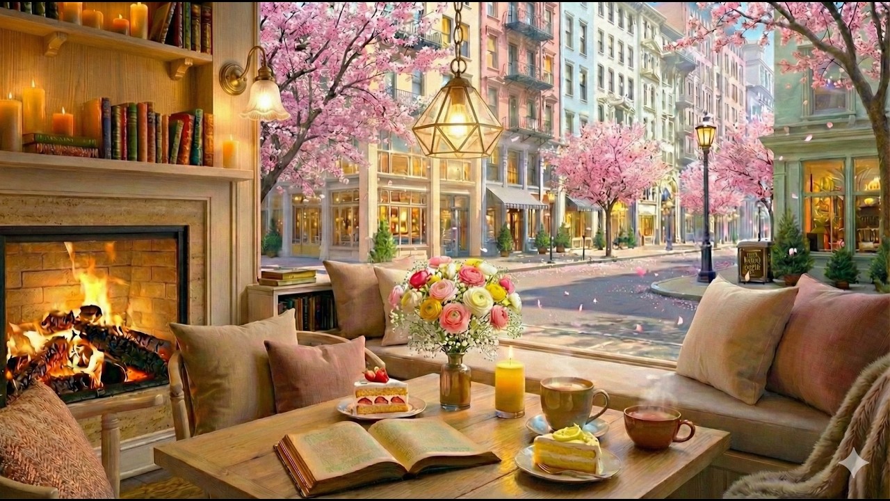 Spring Coffee Shop Jazz 🌸 Tranquil Piano Jazz for Relax, Work & Study