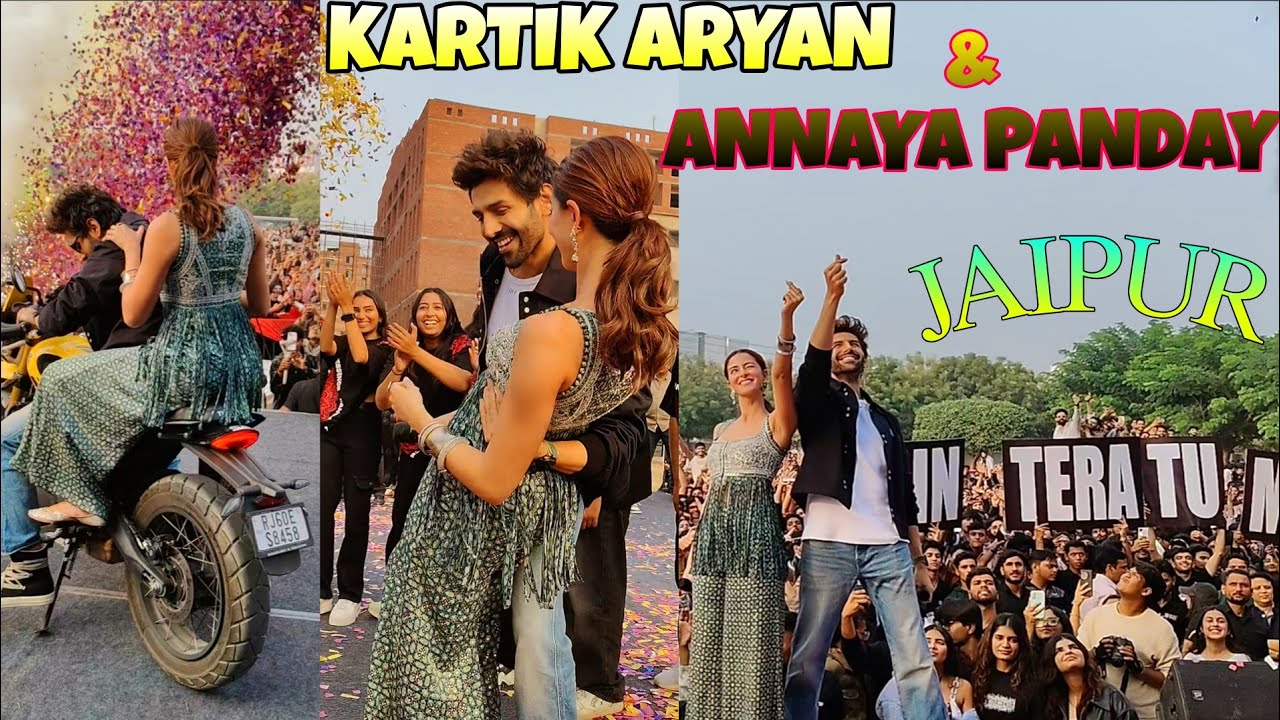 KARTIK AARYAN & ANANYA PANDEY LIVE IN JAIPUR | TU MERA MAIN TERI SONG LAUNCH AT JECRC UNIVERSITY