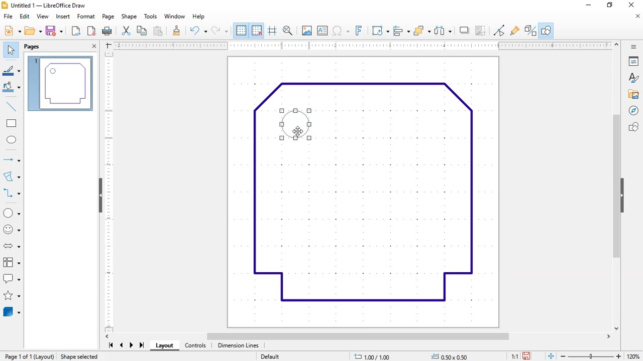 LibreOffice Draw: Ex1 create 2D CAD drawings #2d #cad #drawing #drawings #drawingskill #jobskills