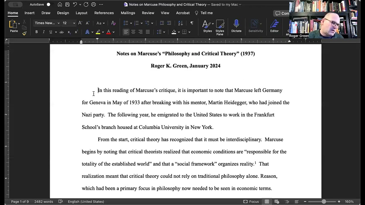 Intro to Critical Theory Lecture 1: Marcuse's 