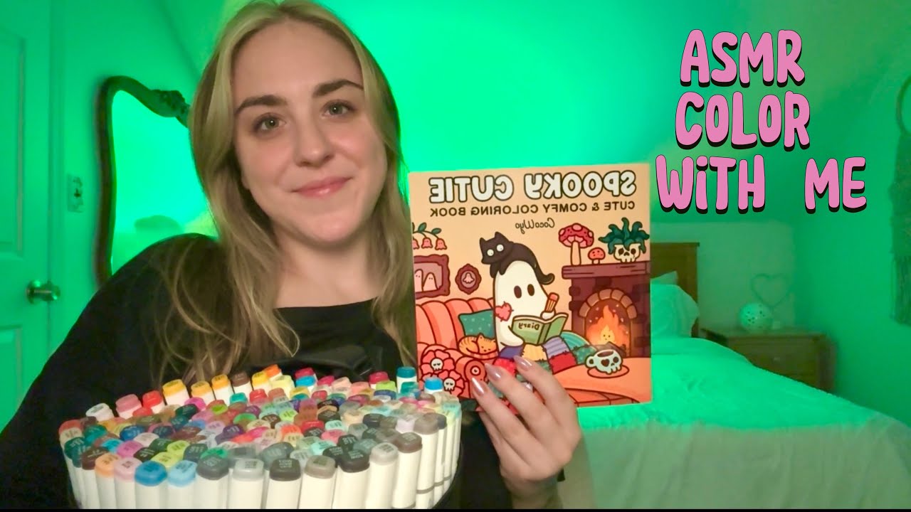 ASMR Cozy Coloring | Whisper & Soft Spoken Coloring Page Turning Marker Coloring Tapping 