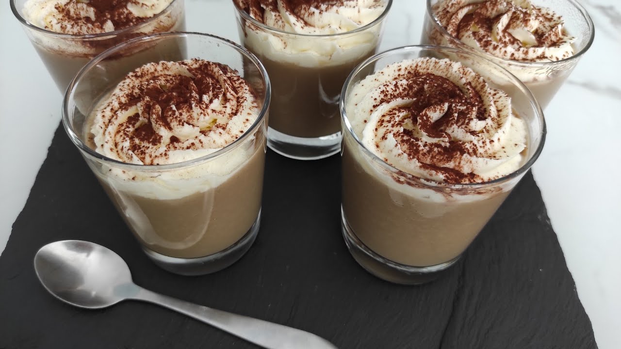 recette facile du liégeois au café maison , crème au café très  onctueuse et