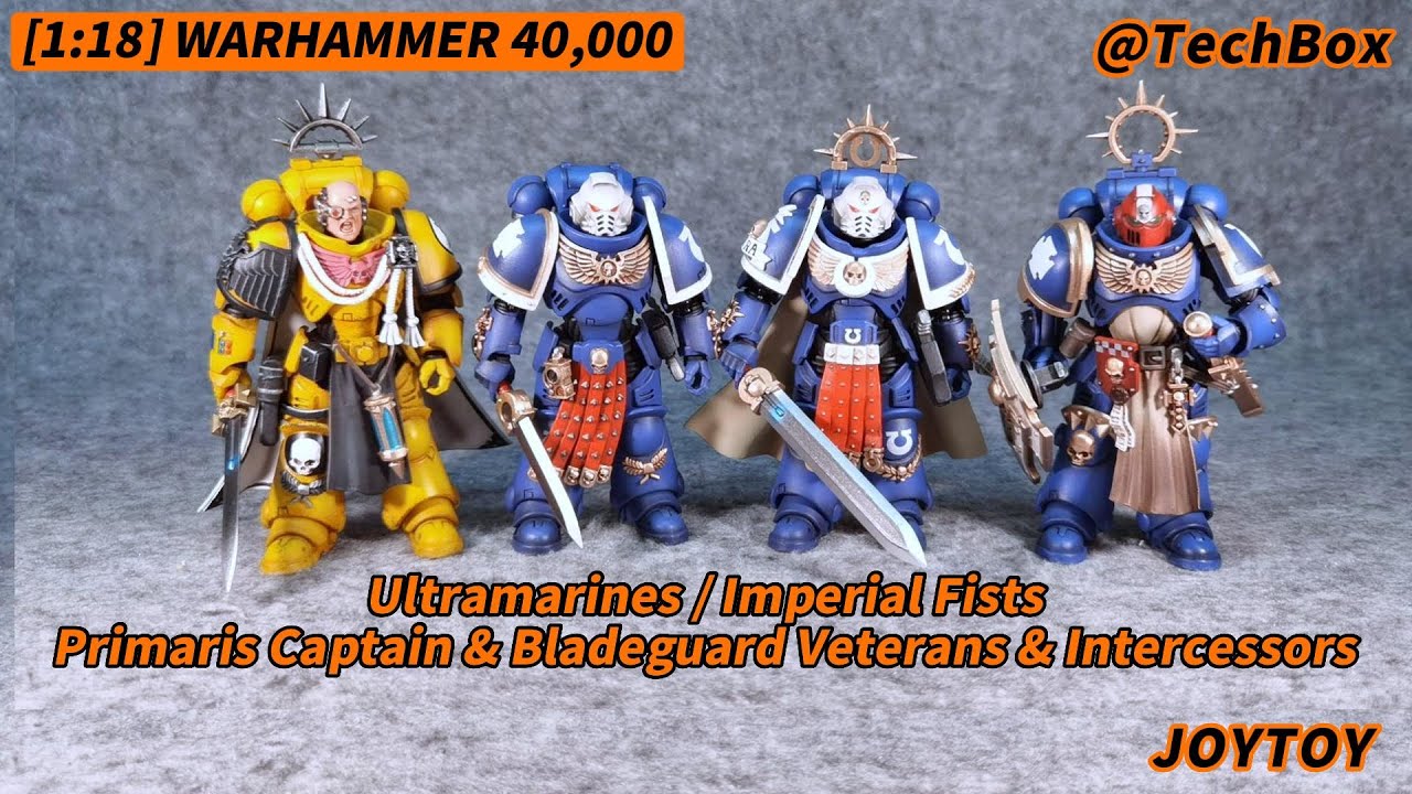 Joytoy Warhammer 40K, Primaris Captain & Bladeguard Veterans & Intercessors,1/18 scale action figure