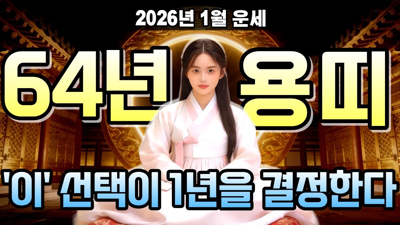 2026년 1월 운세 [1964년 용띠운세] 갑진생이 반드시 점검해야 할 흐름 | 버티면 안되는 달 #용띠운세 #2026년운세 #1월운세