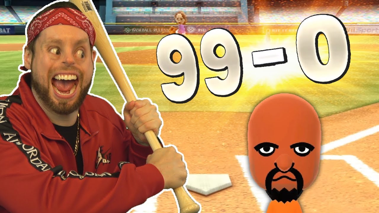 Попытка выиграть 99-0 в Wii Sports Baseball