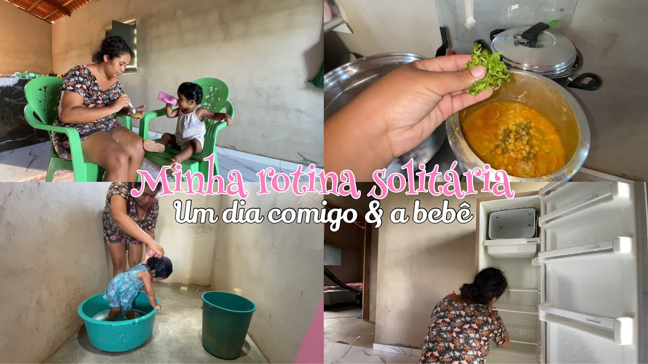 levo vida solitária😢um dia comigo e minha bebê👧🏻ela está doente! Lavei a geladeira & fiz macarronada