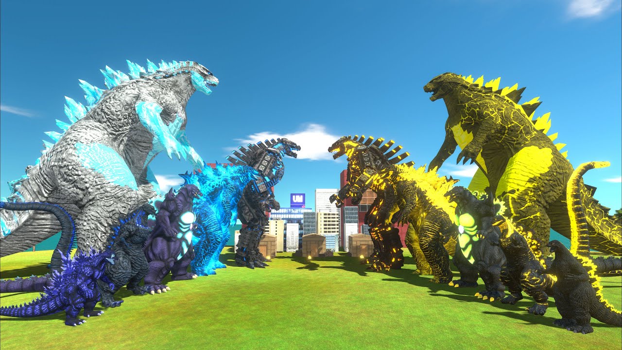 Evolution of Godzilla Ice Frostbite VS Yellow Thunder Itself - Animal Revolt Battle Simulator
