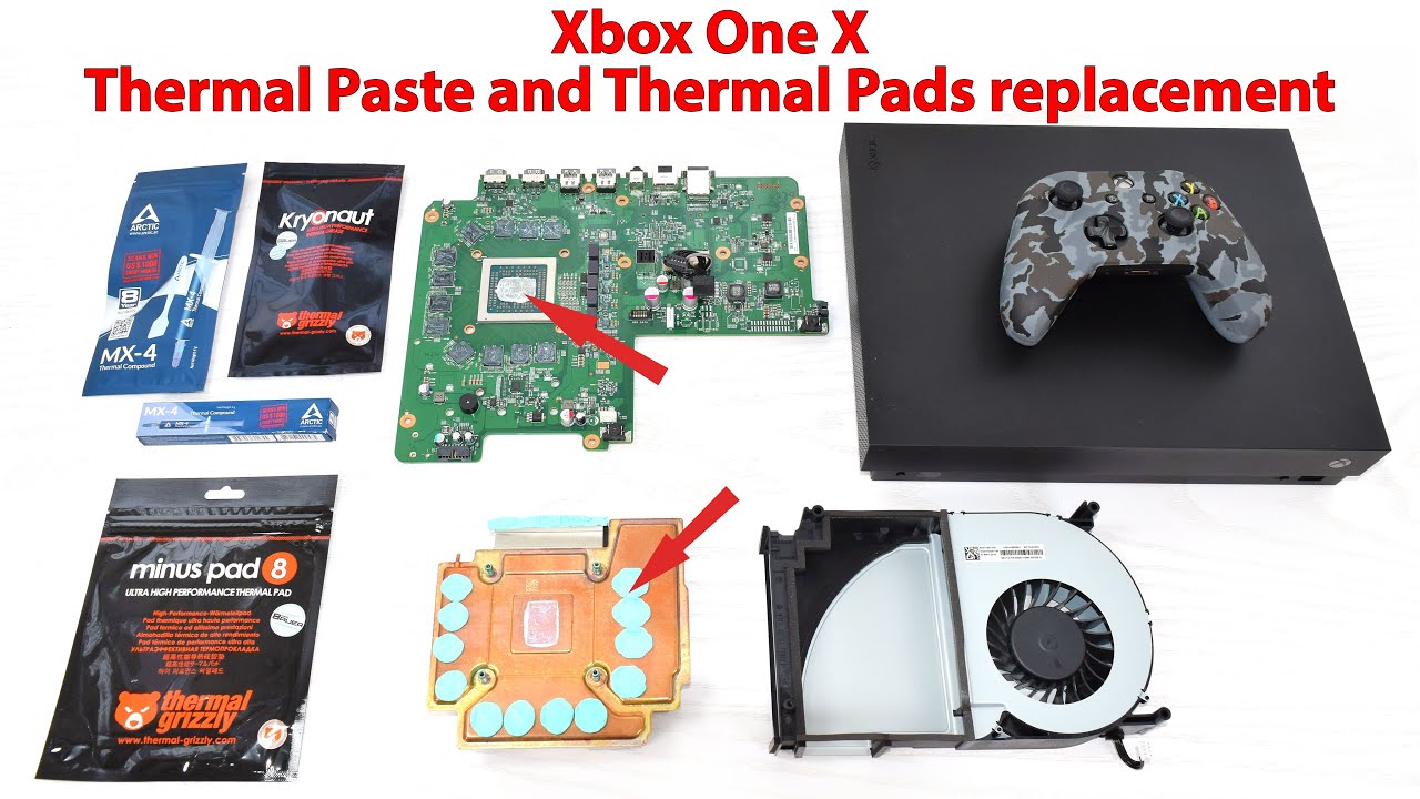Замена термопасты и термопрокладок на Xbox One X. Чистка системы охлаждения. Лучшее объяснение!