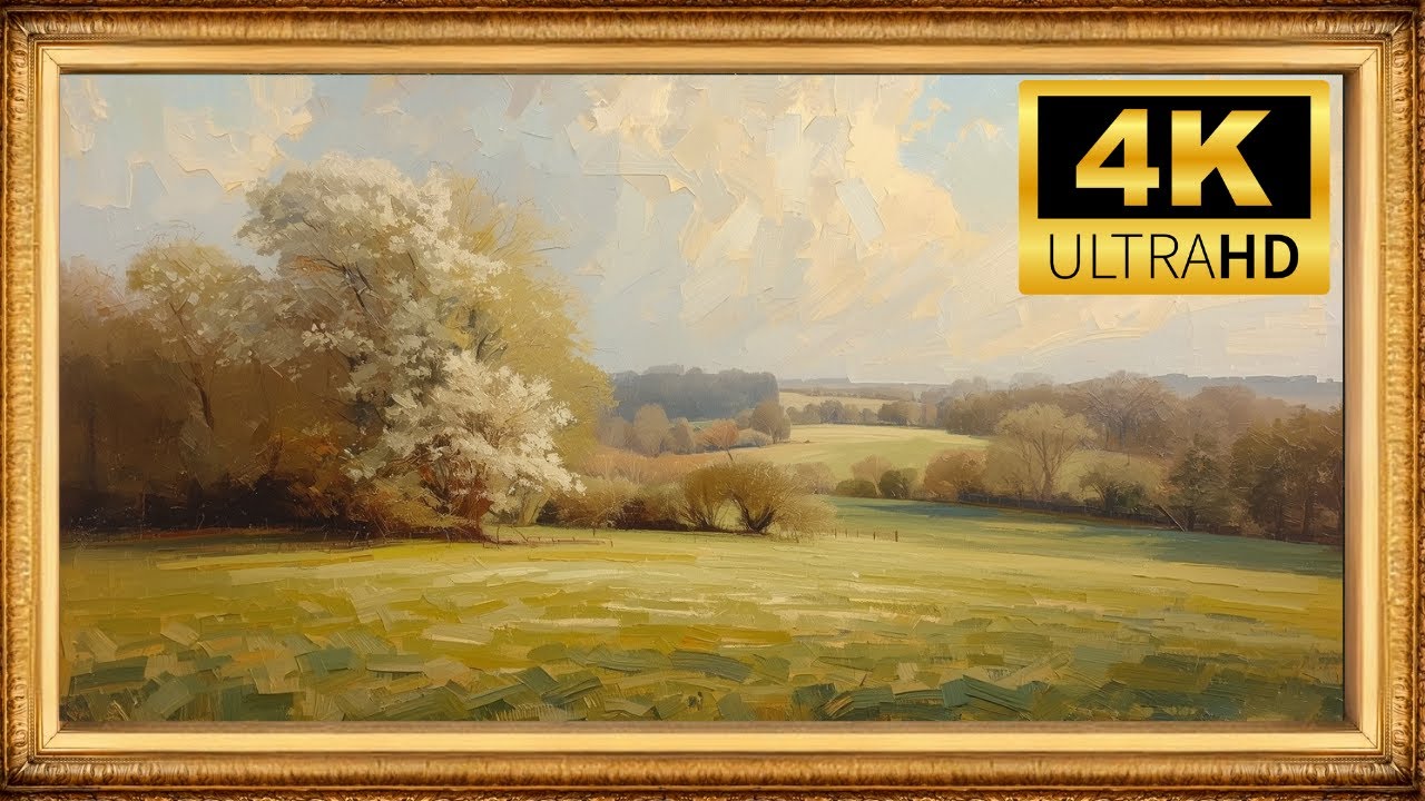 Peaceful Spring Countryside Landscape | Art Framed Screensaver | Oil Painting Art for Your TV 4K