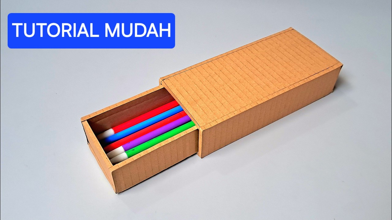 Membuat kotak pensil / tempat pensil dari kardus