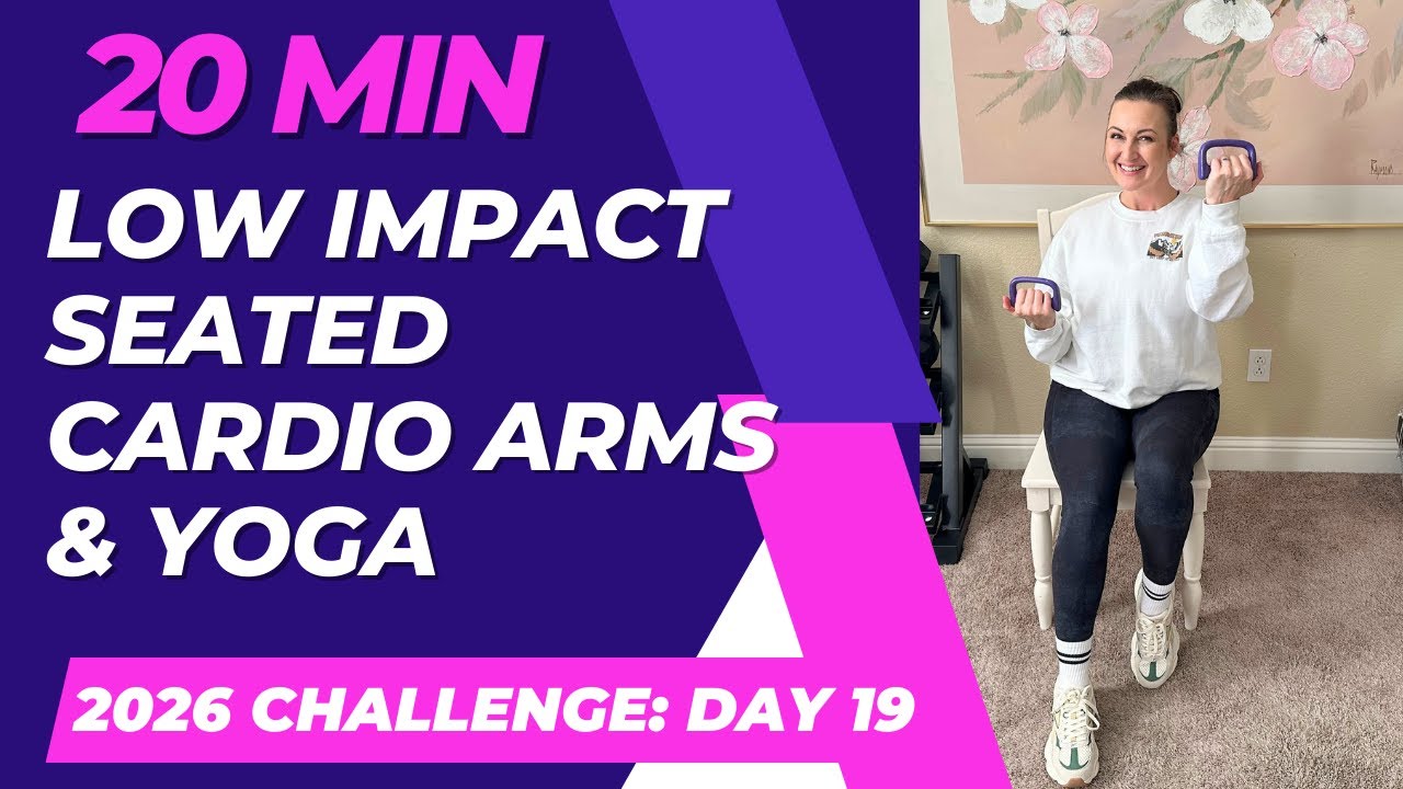 CHAIR CARDIO ARMS & YOGA: 30-Min Seated  Cardio & Yoga Stretch Low Impact Arm Toning & Joint Health