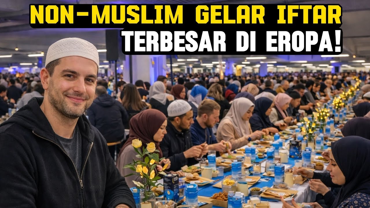 LUAR BIASA! Non-Muslim Gelar Buka Puasa Terbesar di Belanda, Ribuan Orang Padati Aula 