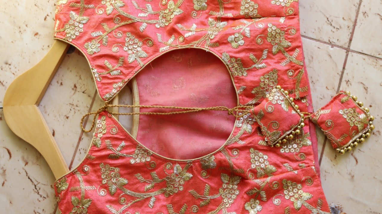 Party wear blouse Model Blouse Back nack cutting and stitching /Designer Blouse cutting