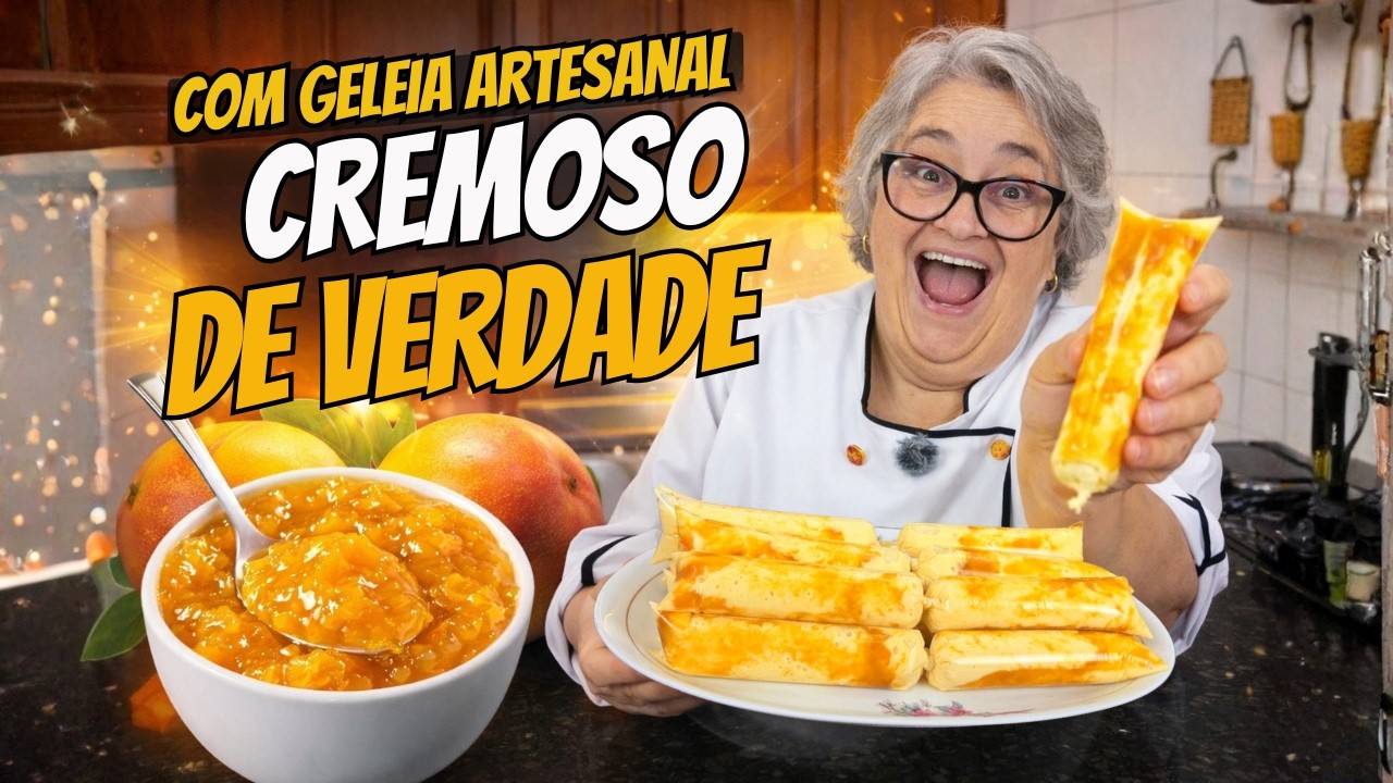GELADINHO DE MANGA com GELEIA ARTESANAL: CREMOSO e fácil de VENDER