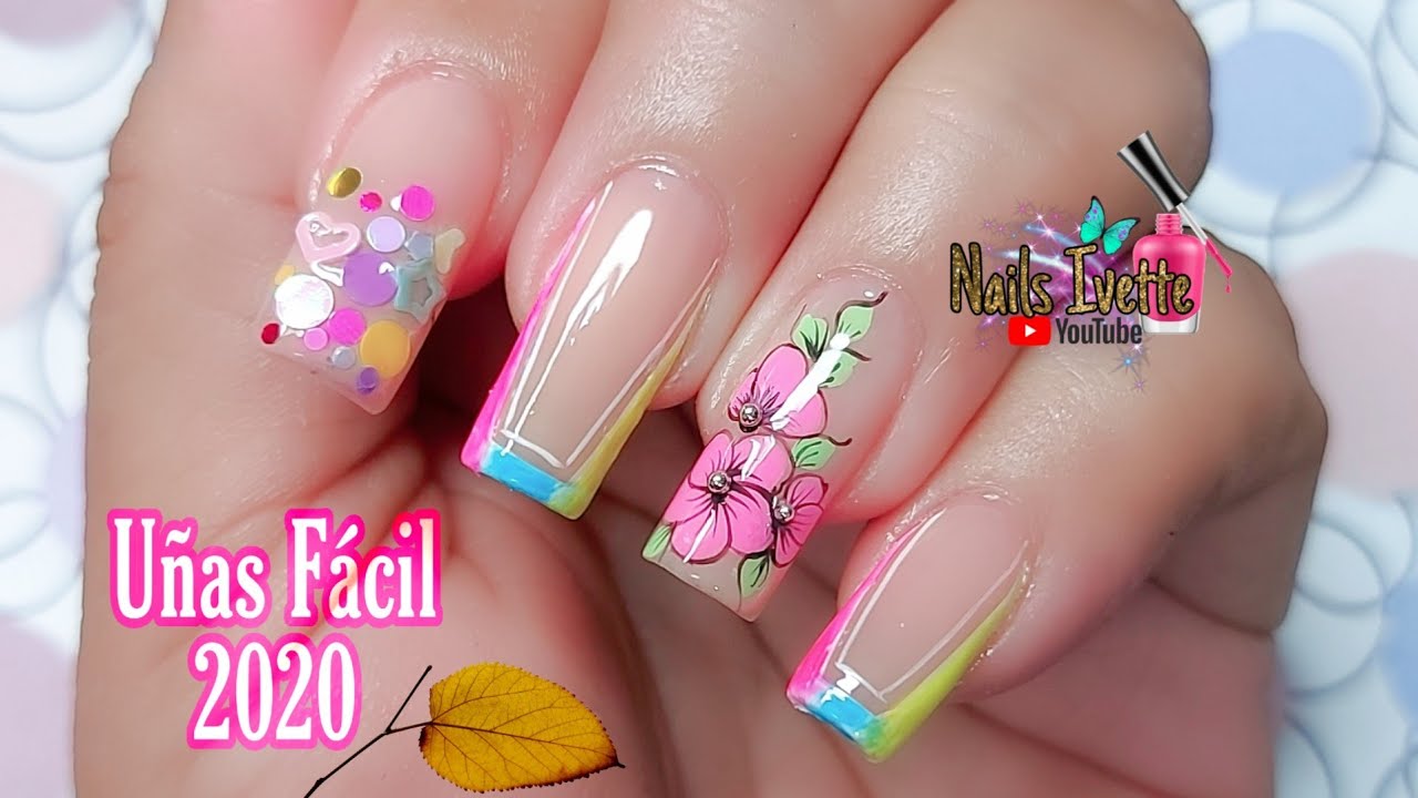 Decoración de uñas sencillas y delicadas en tono rosa | Uñas fácil 2020 | New Nail Art Designs 2020
