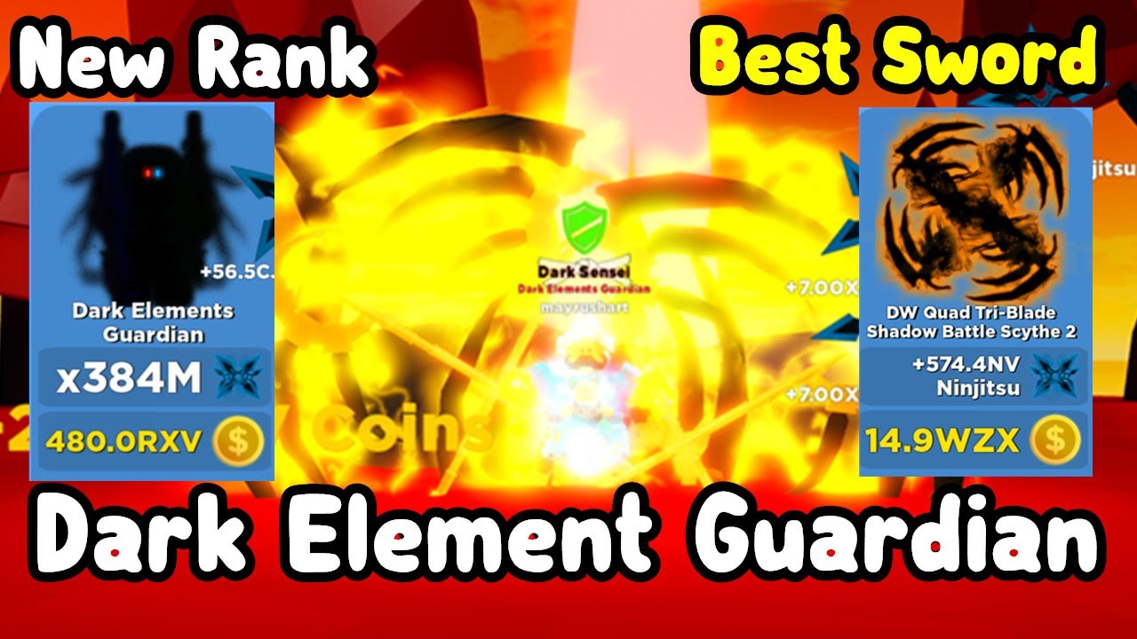 Unlocked Dark Element Guardian New Rank! Bought New Best Sword! - Ninja Legends Roblox