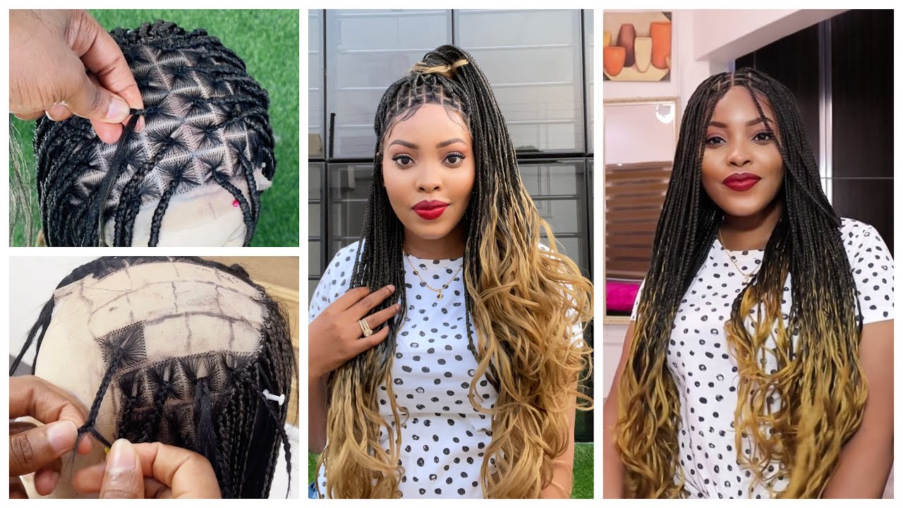 DIY KNOTLESS FRONTAL BRAIDED FRENCH CURLS WIG |how to ventilate frontal for a knotless box braid wig