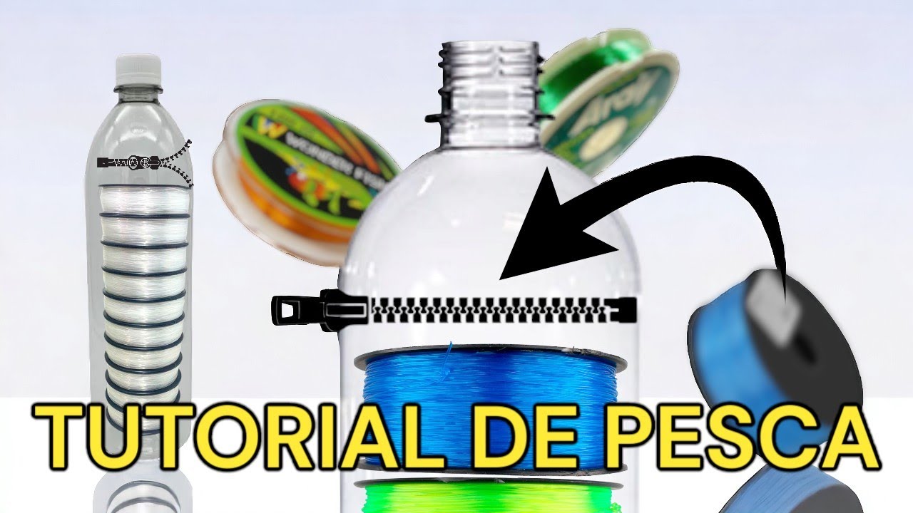 PORTA LINEAS DE PESCA CON ENVASE PET HOMEMADE FISHING